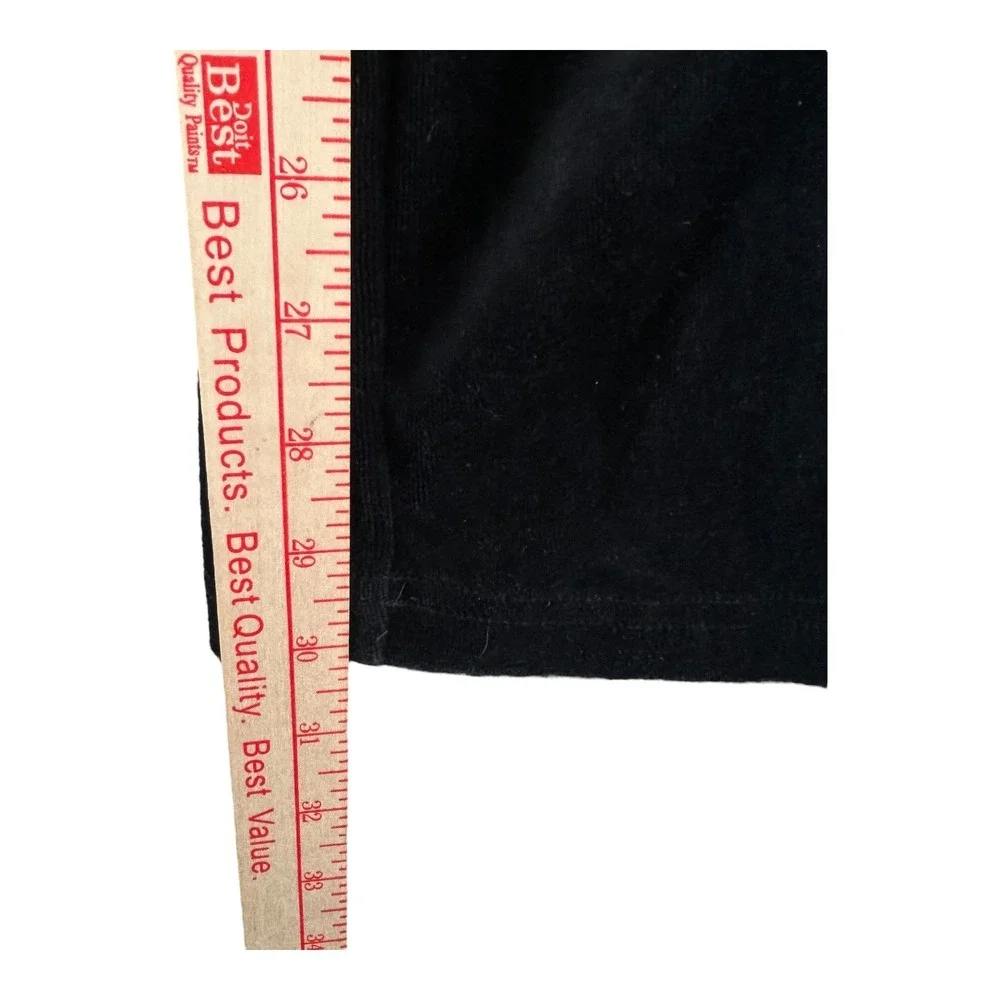 Soma Black Velour Lounge Pants Womens Large Straight Leg‎ Elastic Waist Casual